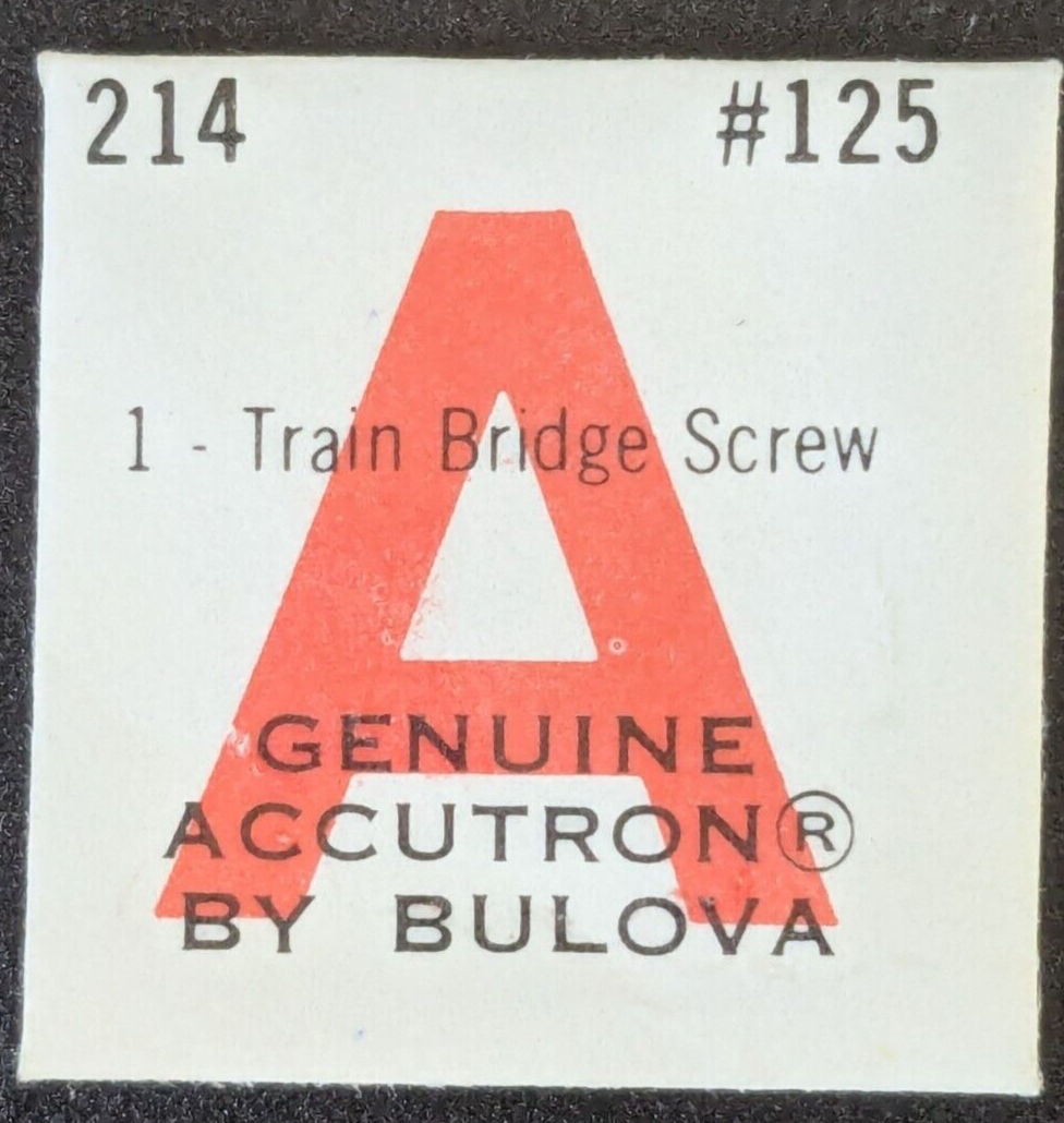 NOS Genuine Bulova Accutron 214 - Watch Part #125 - Train Bridge Screw - $9.89
