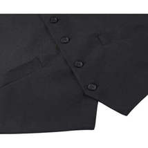 Men's Renoir Suit Vest V-neck Adjustable Strap 5Button 2Pockets 201-1 Black image 4