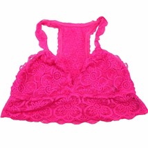 Aerie Womens S Lace Racerback Bralette Bra Hot Pink Feminine Barbiecore ... - $13.49