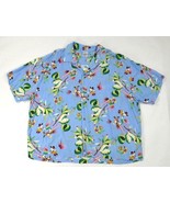 Disney Store Mickey Minnie Donald Hula Blue Hawaiian Aloha Shirt  Mens XXL - £34.04 GBP