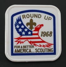 Vintage 1968 Round Up For Better America BSA Boy Scout America Neckerchief Slide - £7.06 GBP