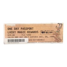 1999 Disneyland One Day Passport Ticket 1-Day Passport Lucky Magic Rewards - $9.50