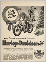 1953 Print Ad Harley-Davidson 165 Motorcycles Happy Boy at Christmas - £11.01 GBP
