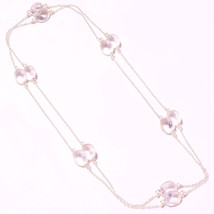 White Topaz Faceted Handmade Gemstone Fashion Necklace Jewelry 36&quot; SA 3933 - £3.94 GBP