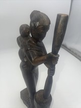 Vintage African Dark Mahogany Wood hand carved Female with Baby - £63.25 GBP