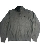 U.S. POLO ASSN.Mens 1/4 Zip L Sweater Pullover 1/4 Zip Gray Long Sleeve - £9.55 GBP