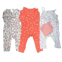 Set Of 3 Girls Baby One Piece Outfits Floral Stars 12 Months Cat &amp; Jack Old Navy - $28.35