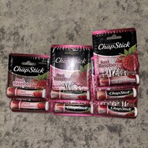 Lot Of 7 Limited Edition Red Raspberry Chapstick Lip Balm .15 Oz ~ Hard-to-Find - £18.24 GBP