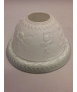 Very nice white pale sage Lithopane candle holder fairy lamp tea light - £41.04 GBP