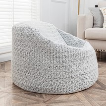 Soft Washable Plush Fiber Bean Bag Chair Fuzzy Fur Cover Without Filling - £40.02 GBP