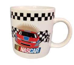 Vintage NASCAR Mug Gibson Porcelain Coffee Cup Checkered Flag Racecar - £8.49 GBP