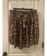  Who What Wear Women&#39;s Leopard Print Skirt Lined w/Attached Waist Belt S... - $40.74