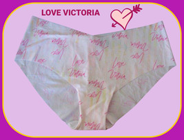 XL Love Victoria Pink Script Stripe NO SHOW Victorias Secret Hiphugger Pantie - £8.77 GBP