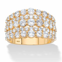 PalmBeach Jewelry 2.82 TCW Gold-Plated Silver Graduated CZ Anniversary Ring - £23.98 GBP