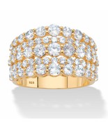 PalmBeach Jewelry 2.82 TCW Gold-Plated Silver Graduated CZ Anniversary Ring - £23.76 GBP