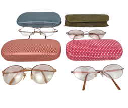 Set of 4 Vintage Ladies Bifocal Eyeglasses &amp; Cases Nine West Frame Retro 90s 80s - £15.46 GBP