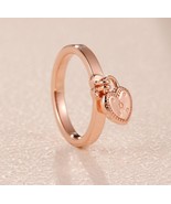 Valentine Release 14K Rose Gold Plated Heart Padlock Love Lock Ring  - $14.99