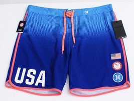 Hurley Phantom Block Party Team USA Blue Stretch Boardshorts Men&#39;s NWT - £78.63 GBP