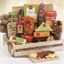 Gourmet Deluxe: Meat &amp; Cheese Wooden Gift Crate - £79.30 GBP