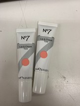 Lot of 2 No7 Lip &amp; Cheek Tint - Coral Rose - 10ml - £11.65 GBP