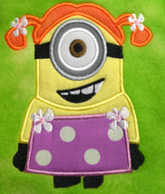 Minion Girl with Pigtails Machine Embroidery Applique design - $4.00
