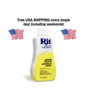 New Rit All Purpose Liquid Dye Lemon Yellow 8 oz Bottle Cotton Wool Nylo... - $14.80