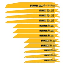 DEWALT Reciprocating Saw Blades, Bi-Metal Set with Case, 12-Piece (DW4892) - £39.30 GBP