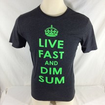 21 Men by Forever 21 &quot;Live Fast and Dim Sum&quot; Black Tee Shirt Men’s Size Large - $9.74