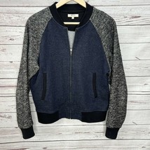 Madewell Blue and Gray wool blend bomber varsity jacket size small S womens - £31.69 GBP