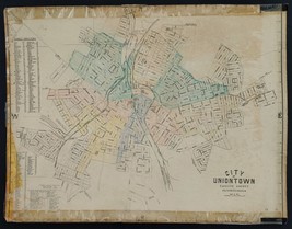 1947 vintage UNIONTOWN PA MAP fayette county16&quot;x21&quot; large - £37.45 GBP