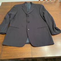 Hugo Boss Mens Three Button Suit Jacket Blue 100% Wool Pockets Notch Lap... - £27.48 GBP