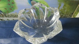 Kosta Boda Crystal Bowl Waterlilly Pattern 3 X 6&quot; - £67.25 GBP