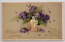 Birthday Beautiful Vase Purple Flowers Elmira To Westfield PA Postcard C42 - £3.89 GBP