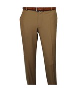Men's MONO Turkey Slacks 100% Wool Plain Front Slim Fit 2502-10 Camel - $99.99