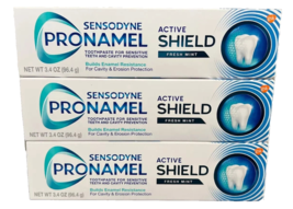 3 Pack! Sensodyne Pronamel Active Shield Enamel Toothpaste Fresh Mint 3.4oz - $16.00