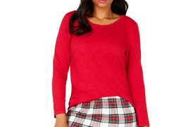 allbrand365 designer Womens Matching Mix It Stewart Long Sleeve Top, Medium, Red - £18.66 GBP