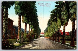 Beautiful Palm Avenue In California CA UNP Unused DB Postcard C16 - £6.21 GBP