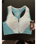Avia Womens Sz Large Sports Bra Seamless Zip Front Medium Support Aqua S... - €8,58 EUR