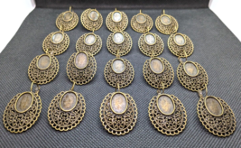 Lot of 20 Metal Copper Color Ornate Frame Earrings Jewelry Findings Arts Crafts - £9.04 GBP