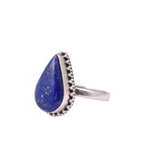 925 Sterling Silver Hallmark Natural Lapis Lazuli Festival Ring Gift For... - £34.94 GBP+