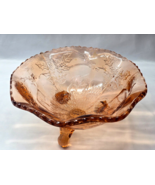 Antique Fenton Footed Glass Bowl Pink Depression Stag &amp; Christmas Holly ... - €37,30 EUR