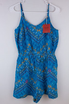 NWT Mossimo Romper Blue IKAT Patterned Women&#39;s Size M 100% Rayon - £9.35 GBP