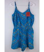 NWT Mossimo Romper Blue IKAT Patterned Women&#39;s Size M 100% Rayon - $225.12 MXN