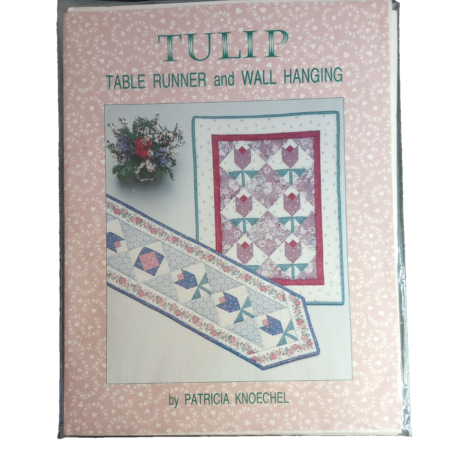 Tulip Quilt Pattern Patricia Knoechel Table Runner 80"x14" Wall Hanging VTG UC - $4.37