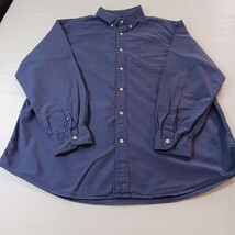 Chaps Button-Down Collar Men's Blue Cotton Shirt Long Sleeve Size XL image 7