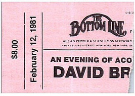 David Bromberg Konzert Ticket Stumpf Februar 12 1981 Unten Line Ny - $49.49