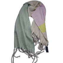 Studio Select Scarf Shawl Womans One Size Color Block Fringed New - £17.89 GBP