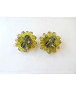 1960s Avocado Bead Clip Earrings - $35.07 CAD
