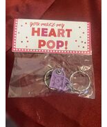 2PCS Brick Matching Heart Keychain Key Ring For Couples Valentine&#39;s Day ... - $160.66 MXN