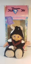 Treasure Troll Tot Doll Bellybutton Wishstone 1991 Vintage 14&quot; Cow Outfit - $16.44